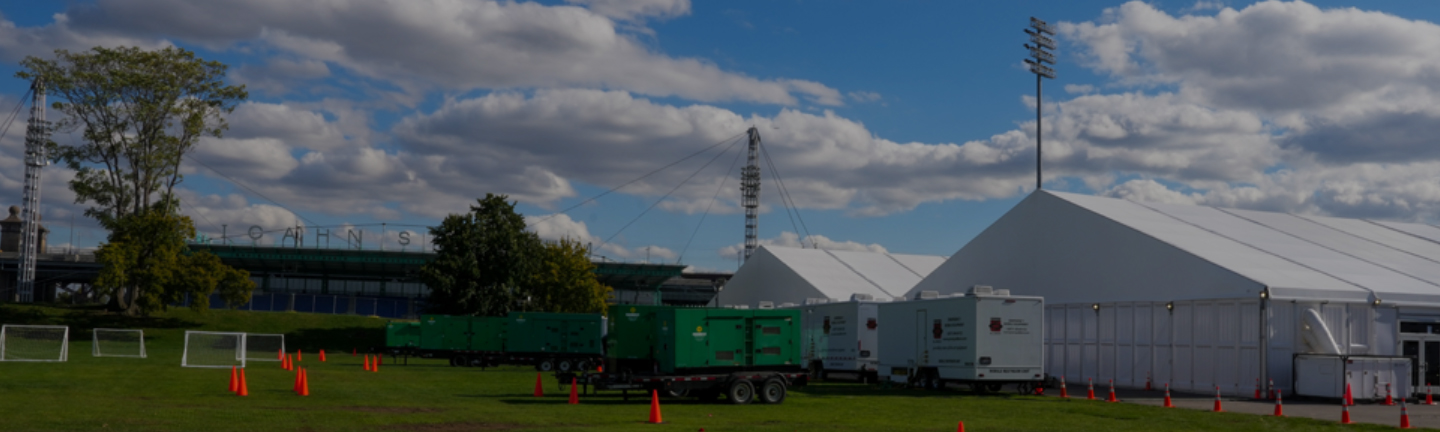 Banner NYCDDC Tent Construction for the Humanitarian Emergency Response and Relief Centers Program